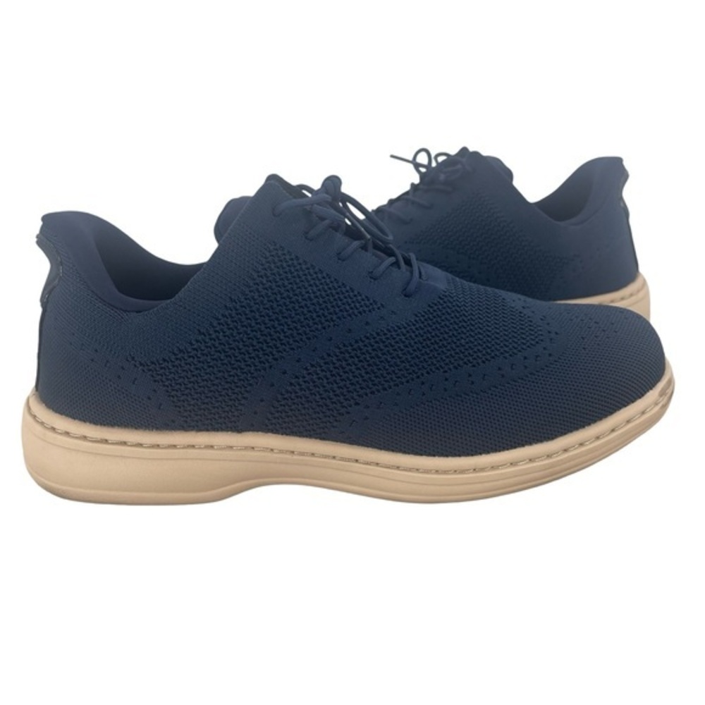 Orthofeet Rex Hands-Free Casual Orthopedic Wingtip Oxford in Blue 10.5 X-WIDE